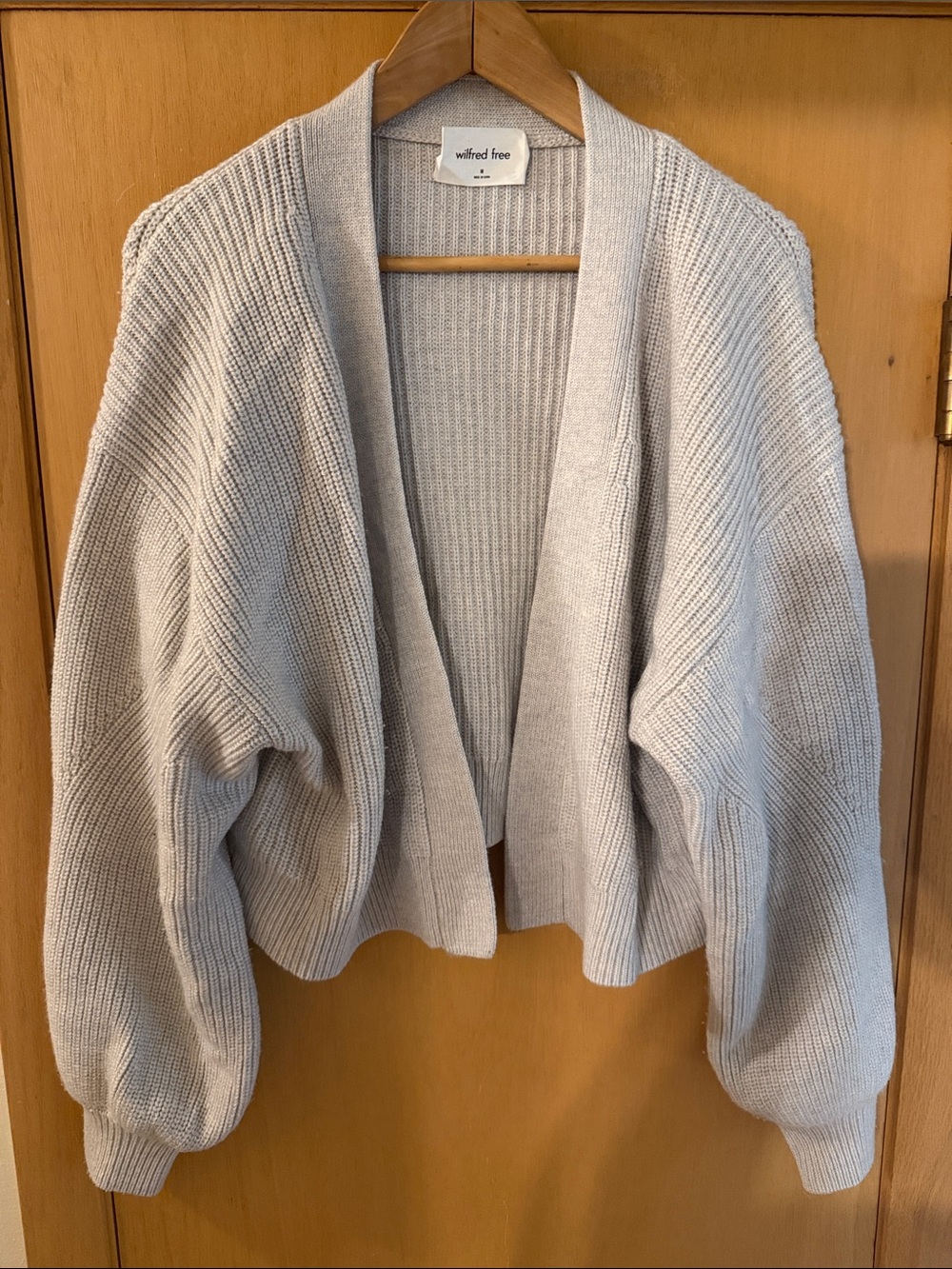 Wilfred Free Aritzia Women’s Wool Open-Front Ribbed Cardigan Gray Size Medium